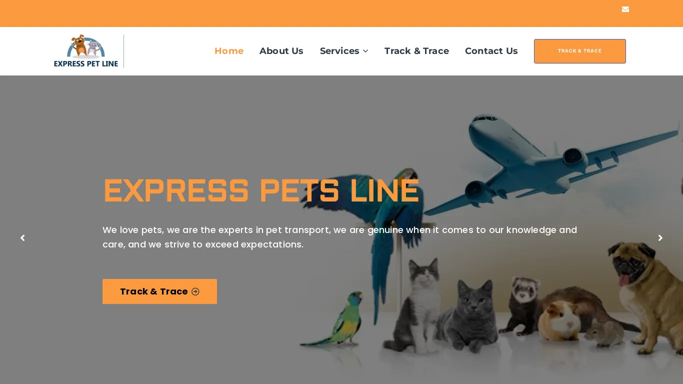 A screenshot of Expresspetsline.com