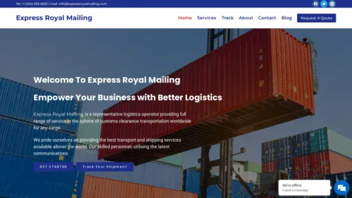 A screenshot of Expressroyalmailing.com