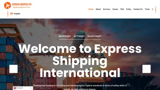 A screenshot of Expressshippingint.com