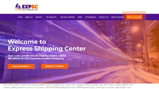 A screenshot of Expressshippngcenter.com