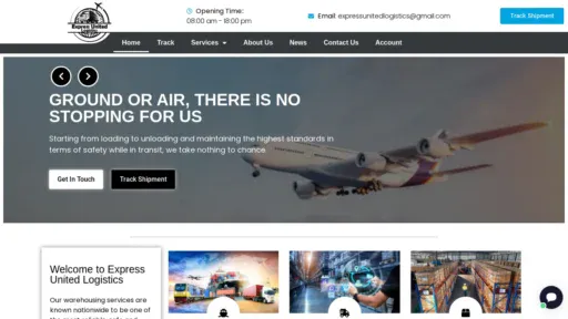 A screenshot of Expressunitedlogistics.com