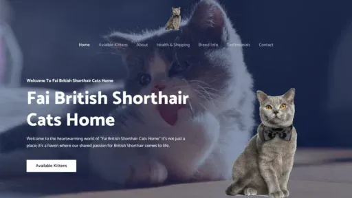 A screenshot of Faibritishshorthaircat.com