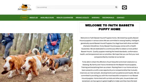 A screenshot of Faithbassets.com