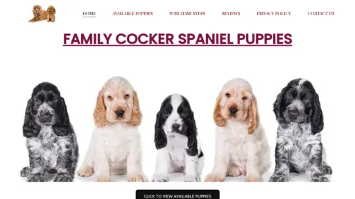 A screenshot of Familycockerspaniels.com