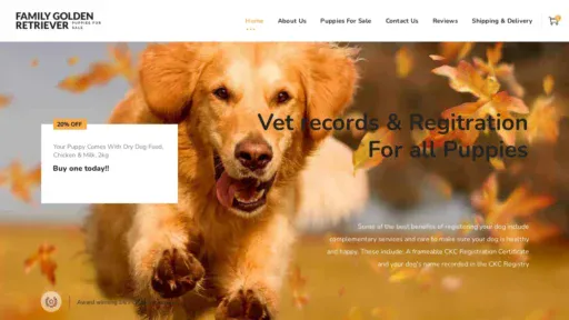 A screenshot of Familygoldenretriever.com