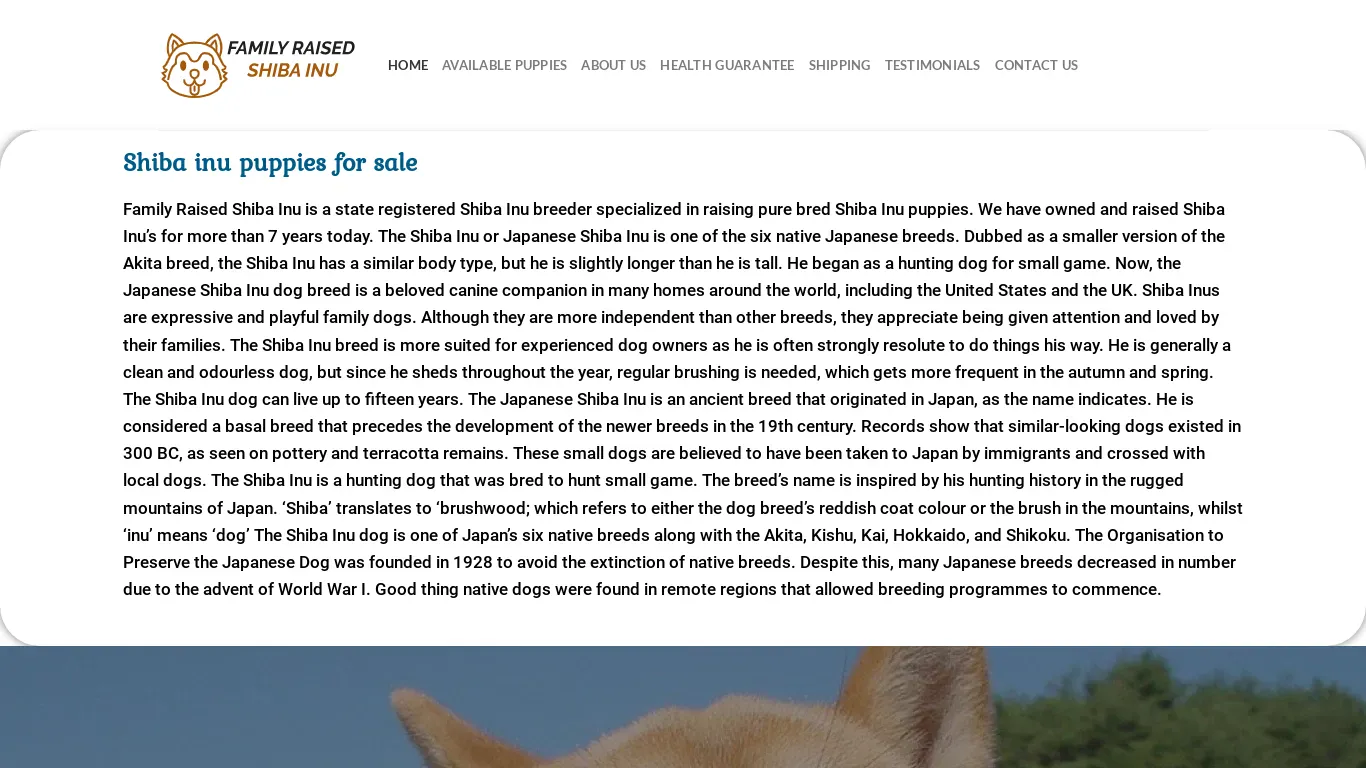 is familyraisedshibainupp.com legit? screenshot