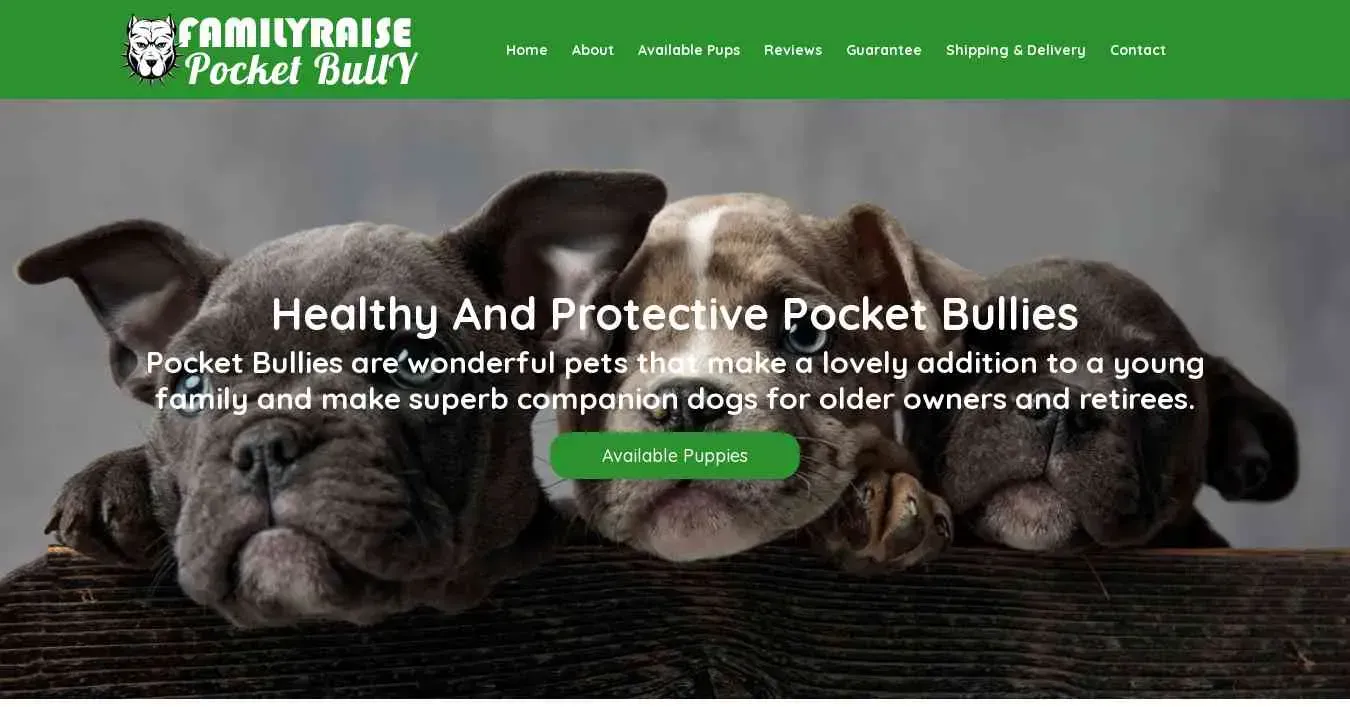 is familyraisepocketbully.com legit? screenshot