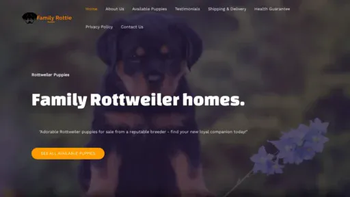 A screenshot of Familyrottiehomes.com