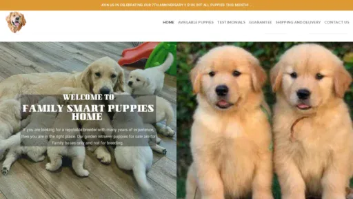 A screenshot of Familysmartpuppies.com
