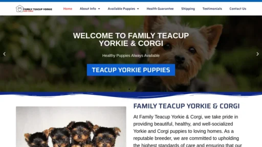 A screenshot of Familyyorkieandcorgi.com