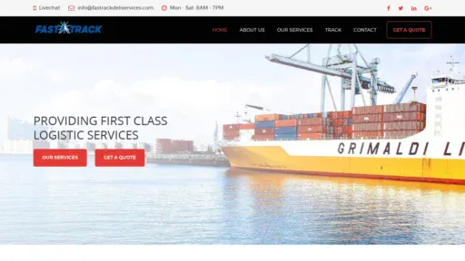 A screenshot of Fastrackdeliservices.com