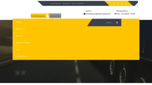 A screenshot of Fastwayglobaltracking.com