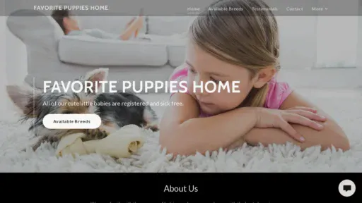 A screenshot of Favoritepuppieshome.com