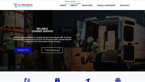 A screenshot of Fedcargoexpressdelivery.com