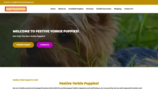 A screenshot of Festiveyorkiepups.com