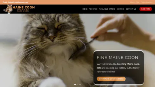 A screenshot of Finemainecoon.com