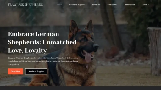 A screenshot of Flawlessk9shepherds.com