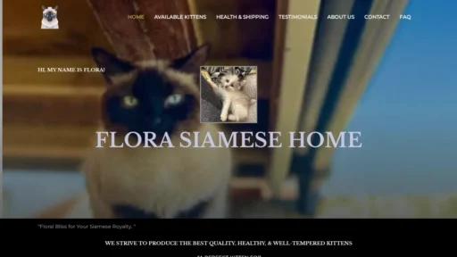 A screenshot of Florasiamesehome.com