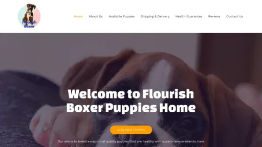 A screenshot of Flourishboxerpuppies.com