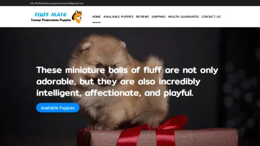 A screenshot of Fluffmateteacuppomeranians.com