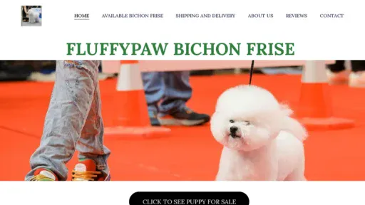 A screenshot of Fluffypawbichonfrise.com