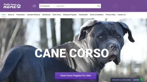 A screenshot of Fluffypawshome.com