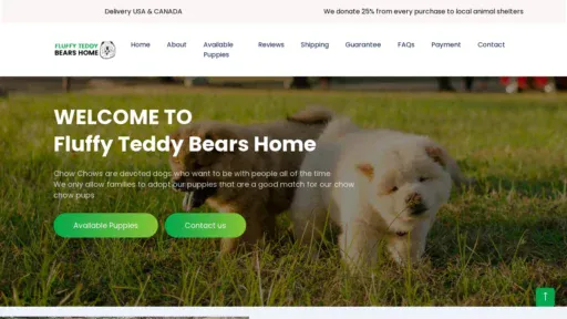 A screenshot of Fluffyteddybearshome.com