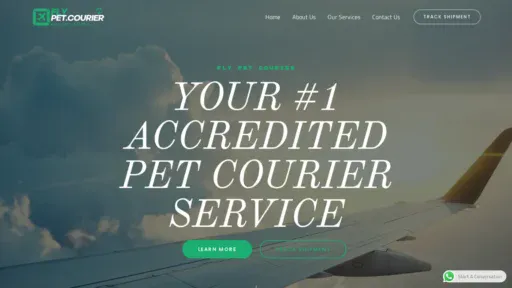 A screenshot of Flypetcourier.com