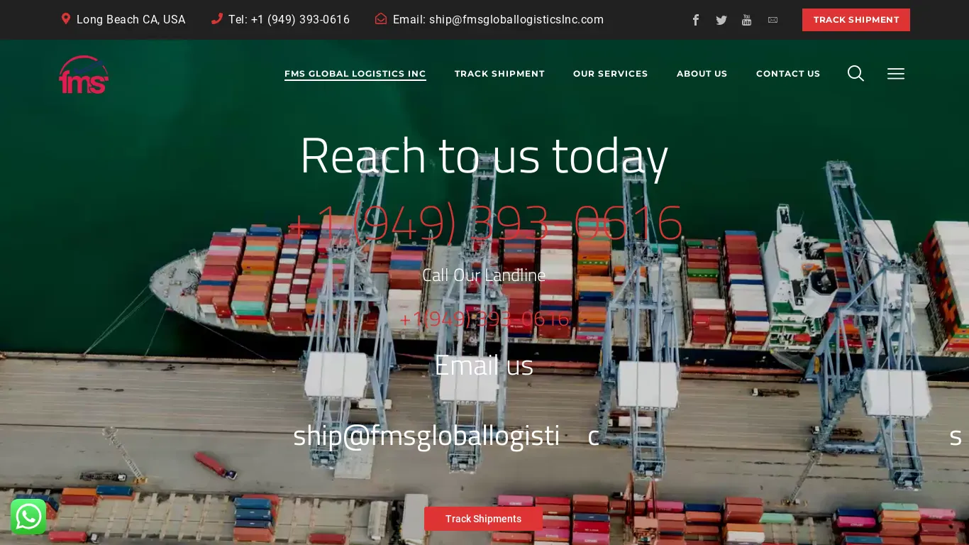 A screenshot of Fmsgloballogisticslnc.com