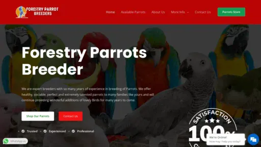 A screenshot of Forestryparrotsbreeder.com