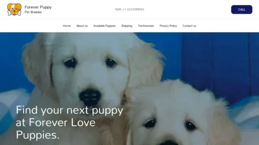 A screenshot of Forever-pups.com