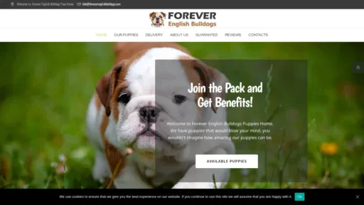 A screenshot of Foreverenglishbulldogs.com