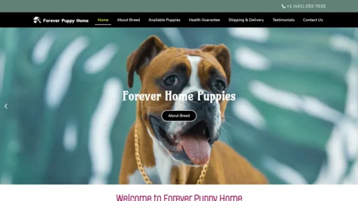 A screenshot of Foreverpuppyhome.com