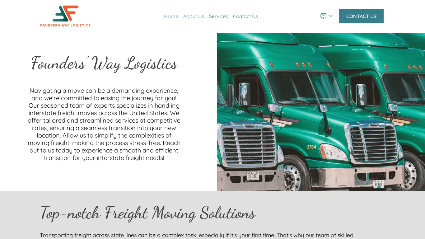 A screenshot of Founderswaylogistics.com