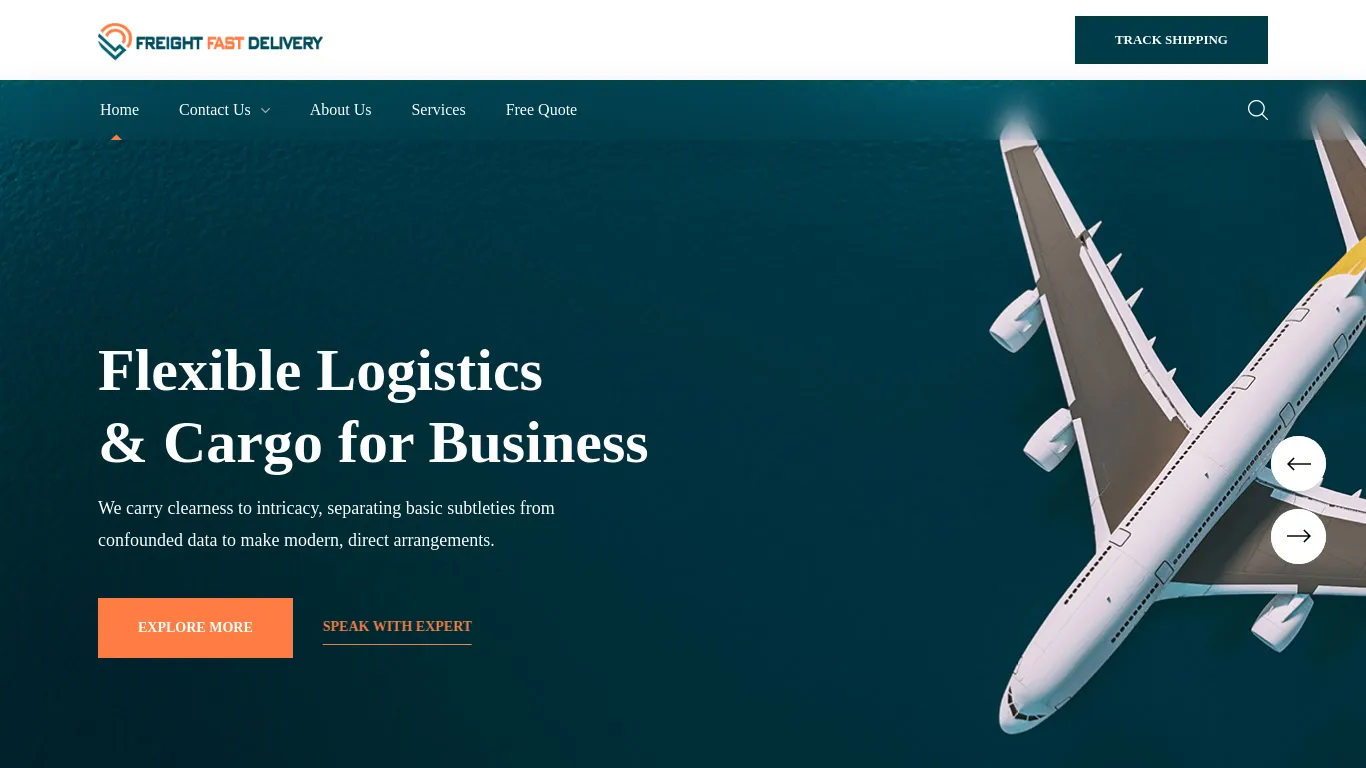 A screenshot of Freightfastdelivery.com