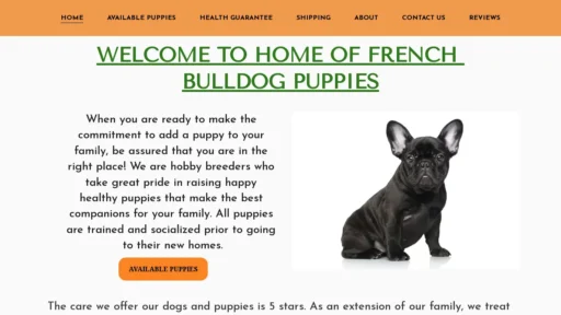 A screenshot of Frenchbulldogpuppiesjp.com