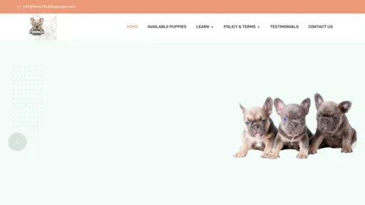 A screenshot of Frenchbulldogpupps.com