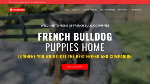 A screenshot of Frenchbulldogsspot.com