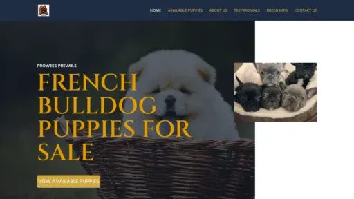 A screenshot of Frenchiesforhomes.com
