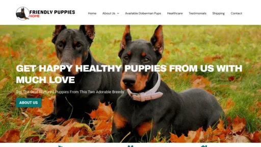 A screenshot of Friendlypuppiesshome.com