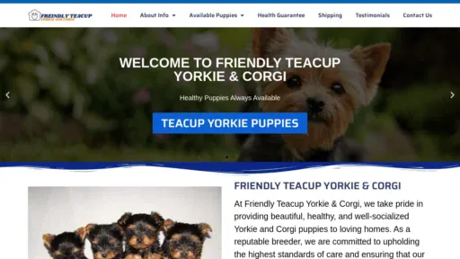 A screenshot of Friendlyyorkieandcorgi.com