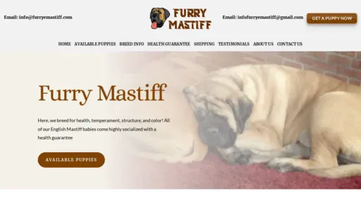 A screenshot of Furryemastiff.com