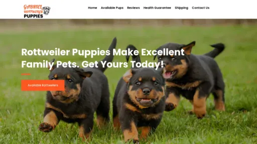 A screenshot of Gabrielrottweilerpuppies.com