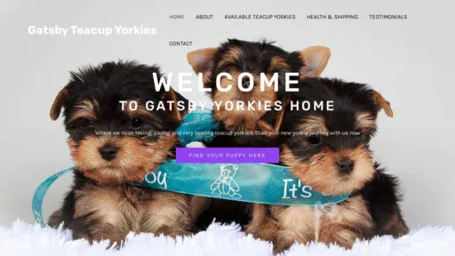 A screenshot of Gatsbyyorkies.com