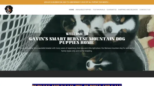 A screenshot of Gavinsmartpuppies.com