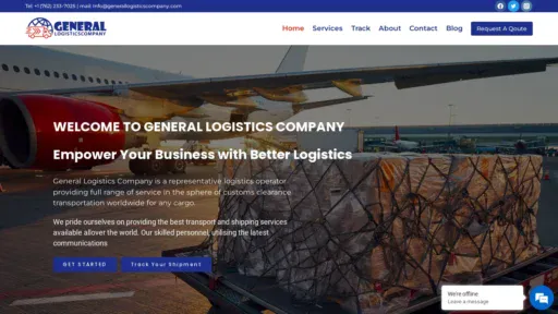 A screenshot of Generallogisticscompany.com