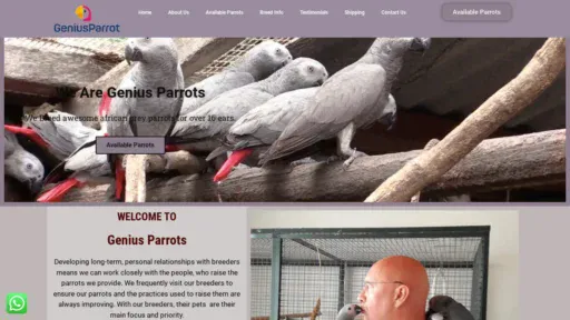 A screenshot of Geniusparrots.com