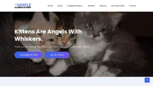 A screenshot of Gentleclawscattery.com