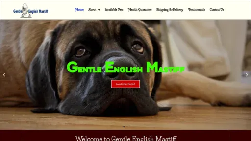 A screenshot of Gentleenglishmastiff.com