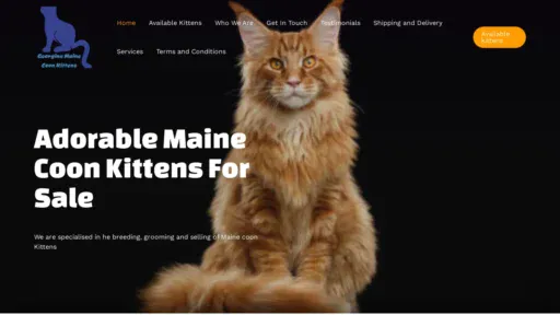 A screenshot of Georginamainecoonkittens.com